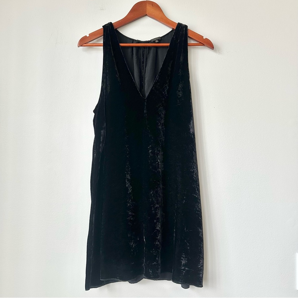 ARITZIA | CRUSHED VELVET TUNIC TENT SHIFT A-LINE SLEEVELESS DRESS KEYHOLE